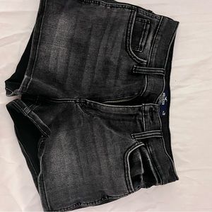 black jean shorts